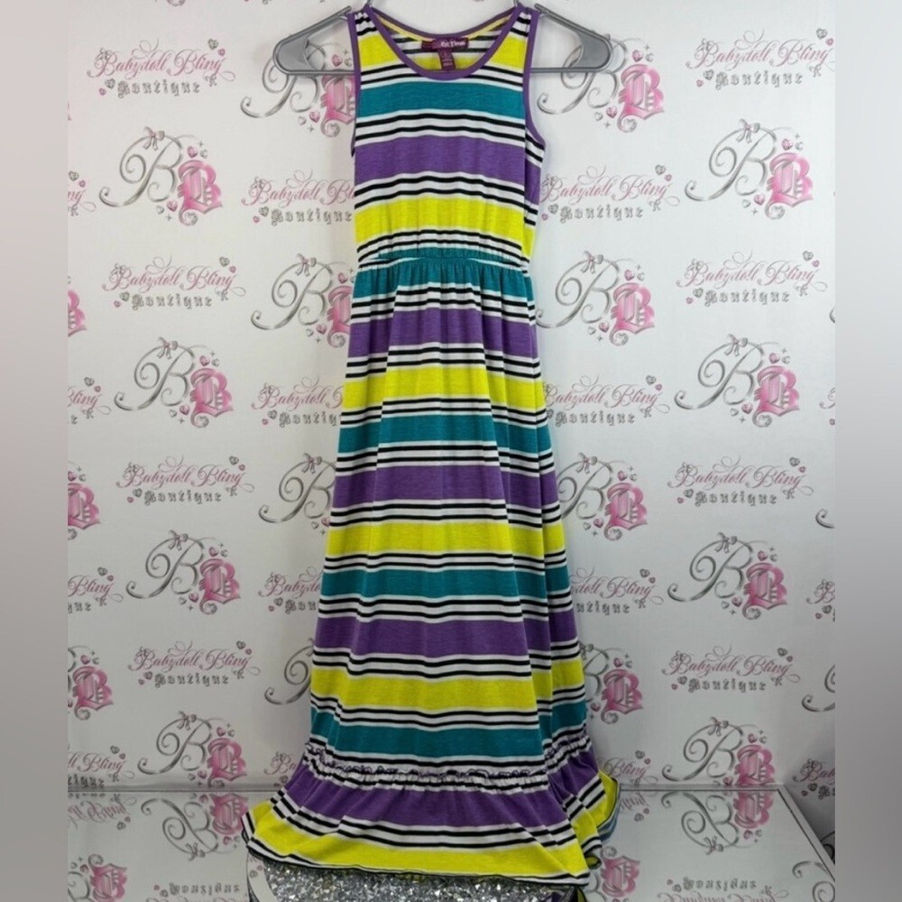 Epic Threads Dress long Striped Maxi Dress in Purple, Yellow Green blue black